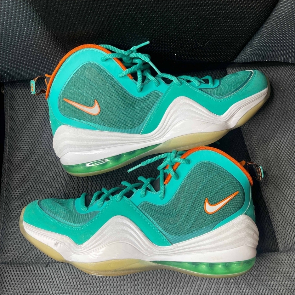 Nike Air Penny Miami Dolphins Teal and Orange Athletic Shoes Men Size 12 NO BOX